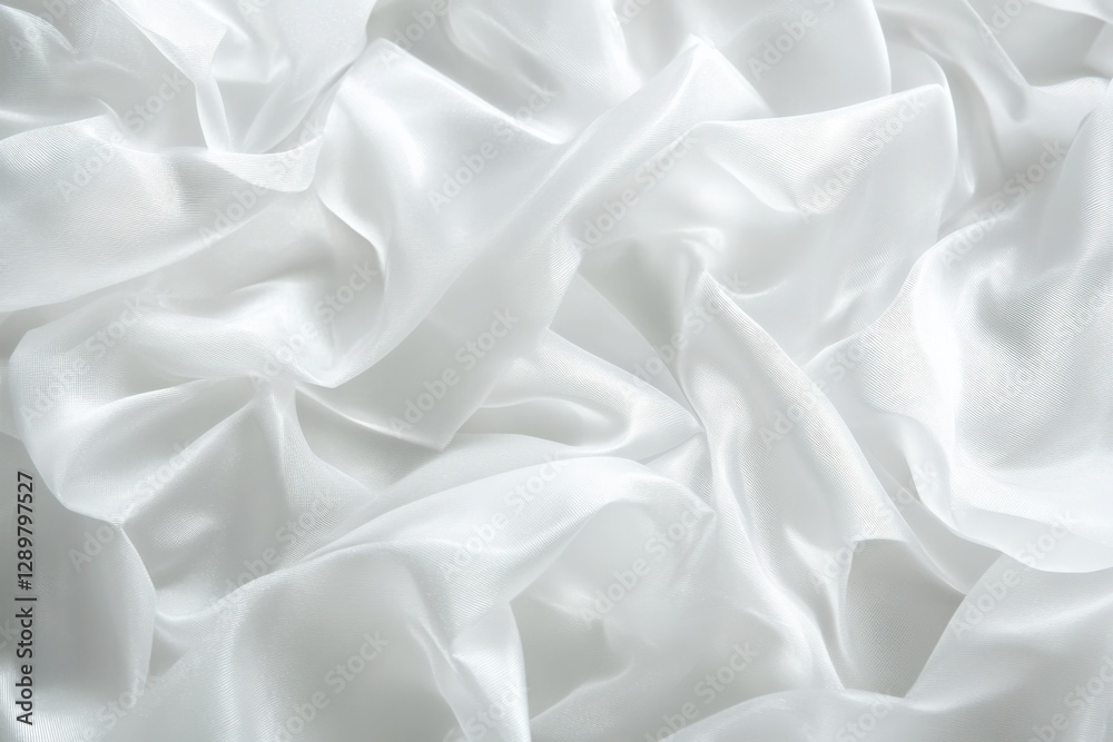 Obraz premium crumpled white silk fabric background