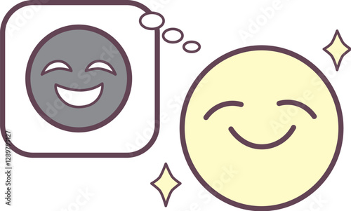 笑顔の裏に悪い考えを持っている事を表すイラスト