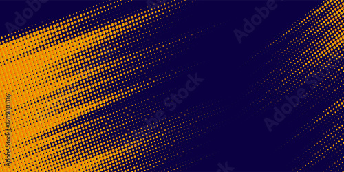 orange halftone on blue background. Vector dotted sparkles or halftone shine pattern texture Pop Art Style Background. Eps10