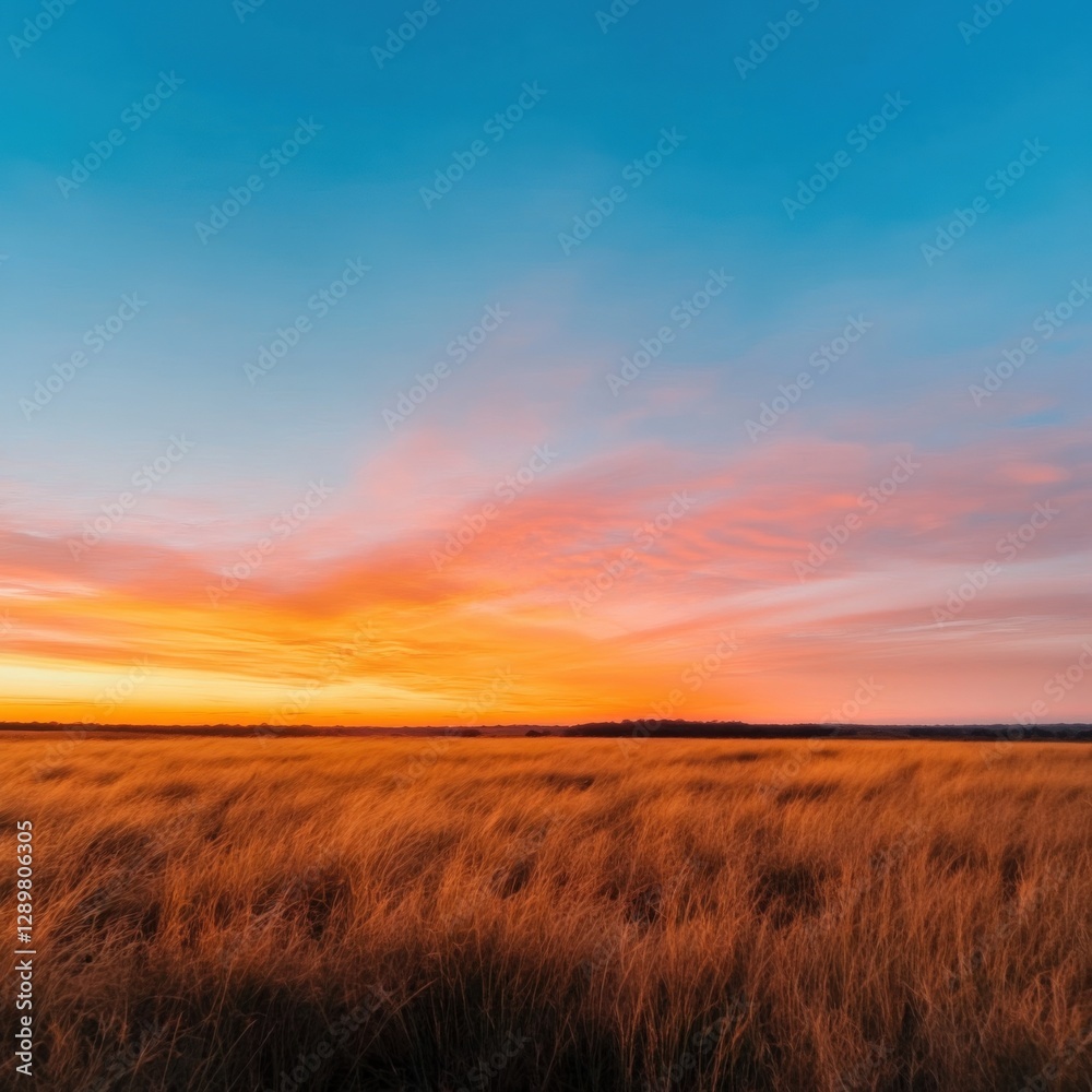 Obraz premium golden field at sunset