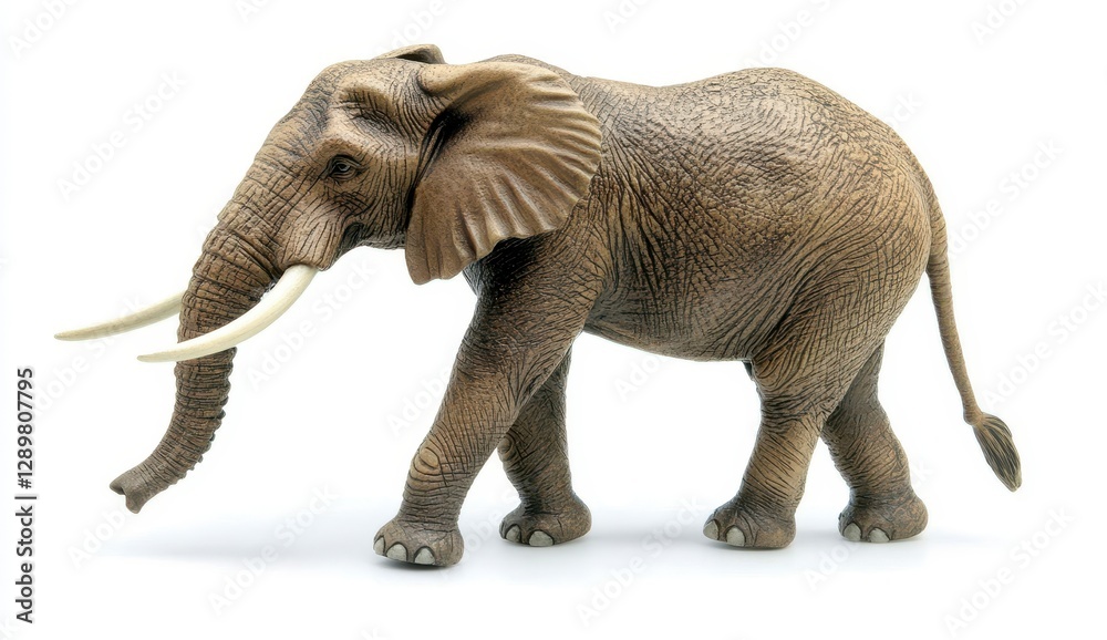Fototapeta premium Realistic Model of an Elephant on a White Background