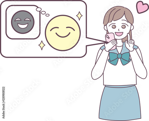 ネットで詐欺に騙される女子中高生のイラスト
