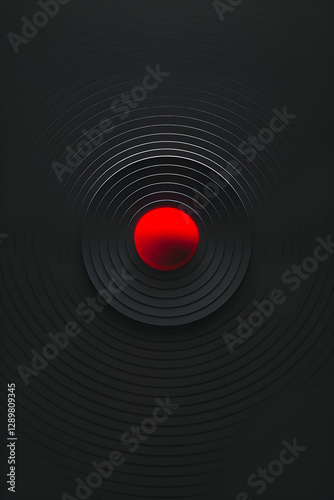 Minimalist Red Dot Recording Icon on Dark Background - Symbolizing Modern Audio and Video Capture Technology