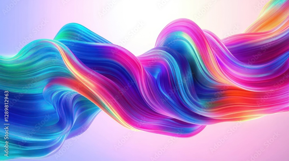 Fototapeta premium Vibrant Abstract Colorful Wave Design Shape for Modern Holiday Backgrounds and Posters