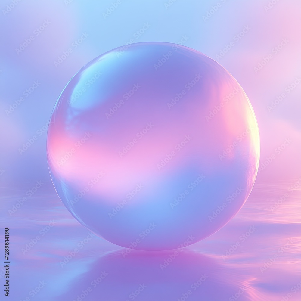 Abstract Pastel Sphere Floating in Dreamy Background with Gradient Colors and Soft Lighting Abstract Pastel Sphere Floating in Dreamy Background with Gradient Colors and Soft Lighting