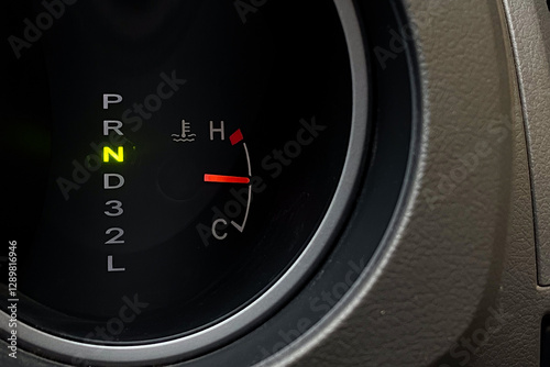 car automatic transmission indicator light showing “N” position , Neutral position 