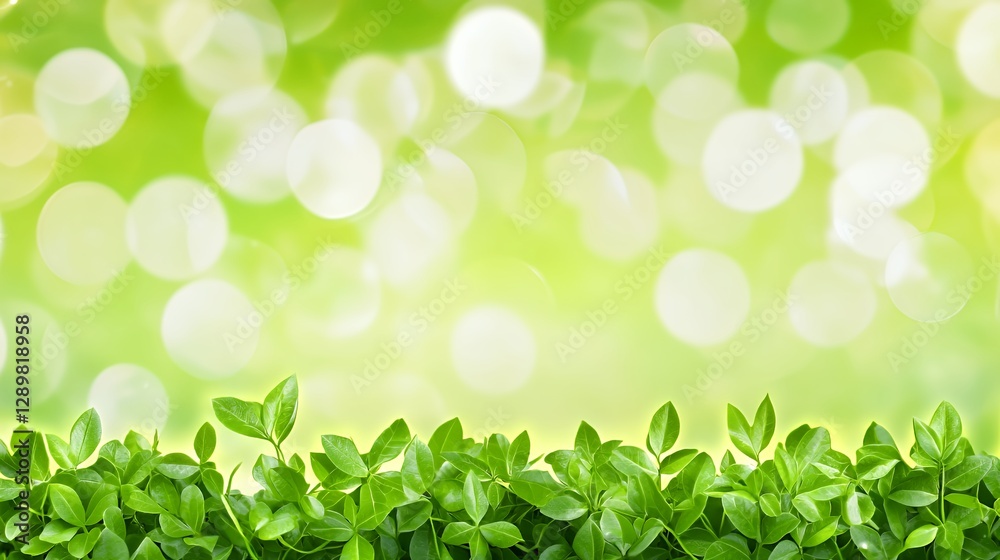 Vibrant Green Leaves and Bright Bokeh Background Vibrant Green Leaves and Bright Bokeh Background