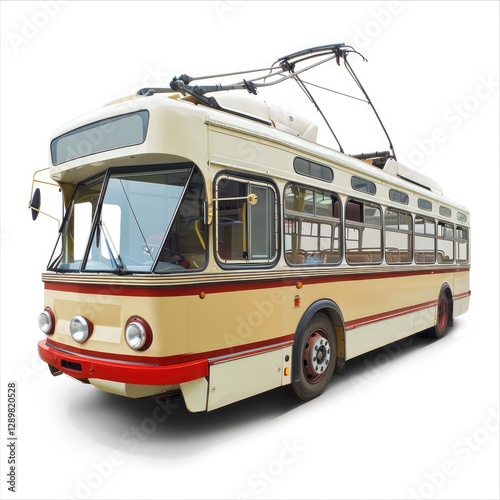 High Definition Image of a Photo Trolleybus, Isolated on a White Background