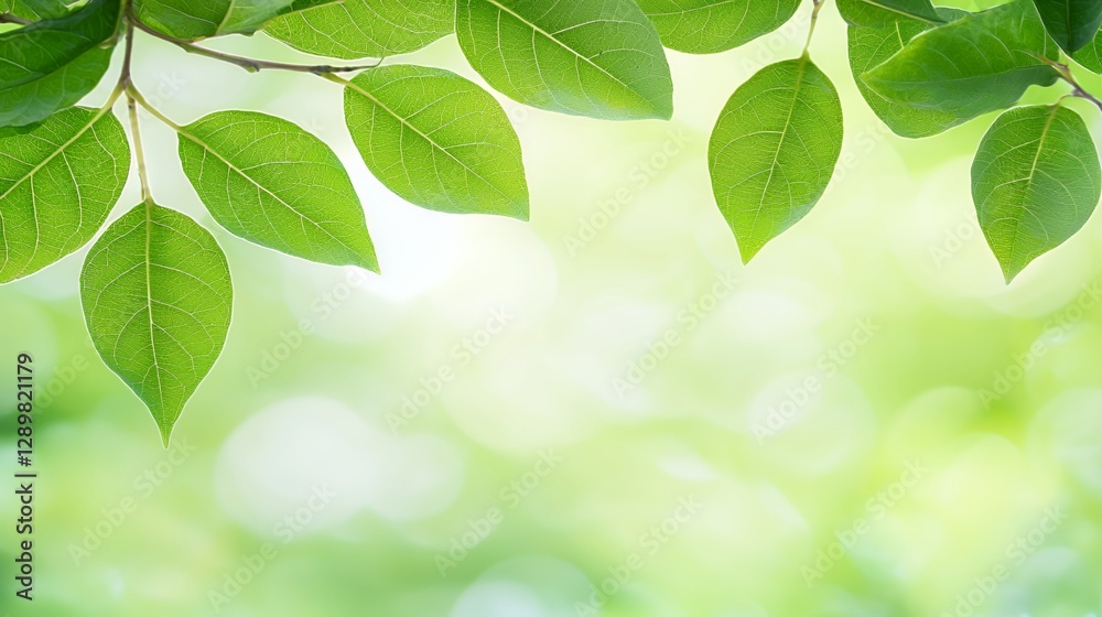Vibrant Green Leaves and Soft Bokeh Background Vibrant Green Leaves and Soft Bokeh Background