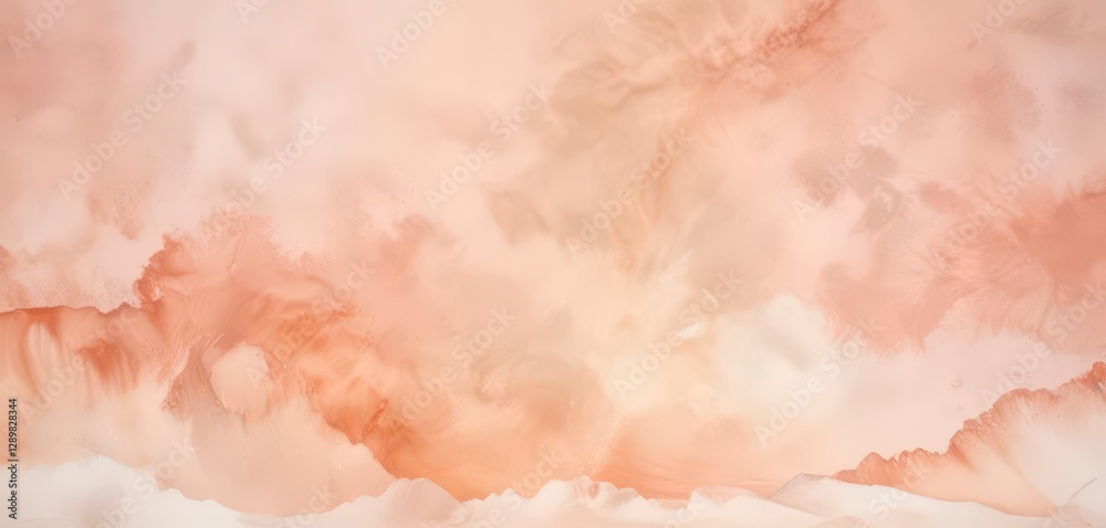Fototapeta premium Soft peach watercolor background with gentle blending of colors, dreamy atmosphere, watercolor background
