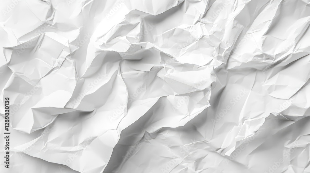 A close-up shot of crumpled white paper with visible creases and wrinkles, isolated against a white background, creating a damaged, waste-filled texture. A close-up shot of crumpled white paper with visible creases and wrinkles, isolated against a white background, creating a damaged, waste-filled texture.