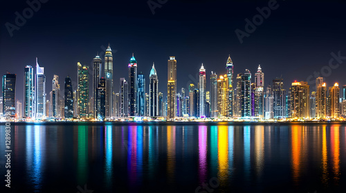 Wallpaper Mural Night City Skyline Reflection In Water Torontodigital.ca