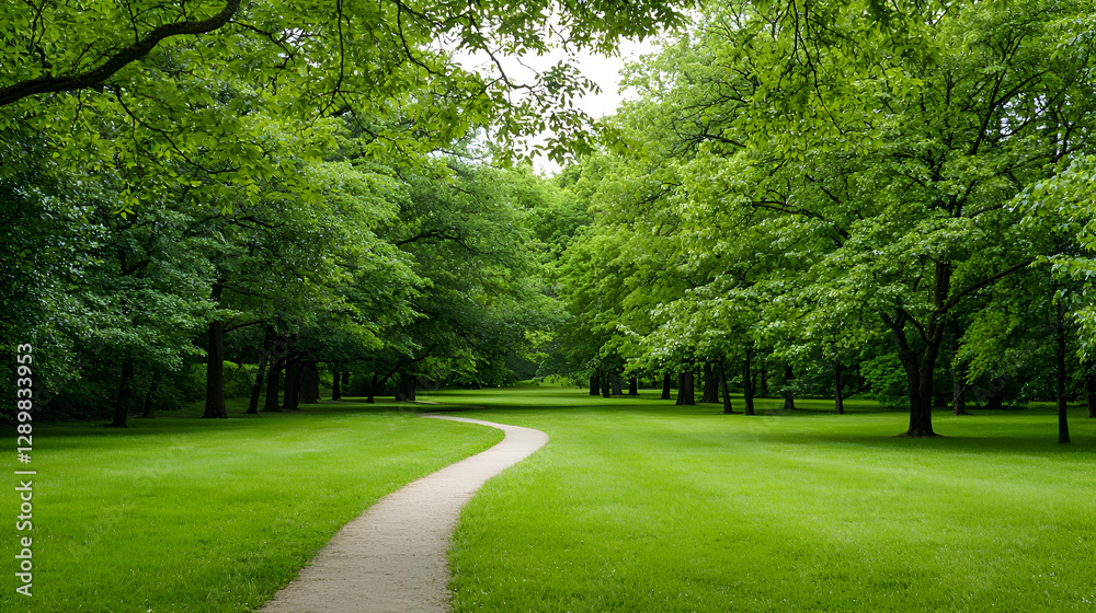 custom made wallpaper toronto digitalWinding Path Through Lush Green Park