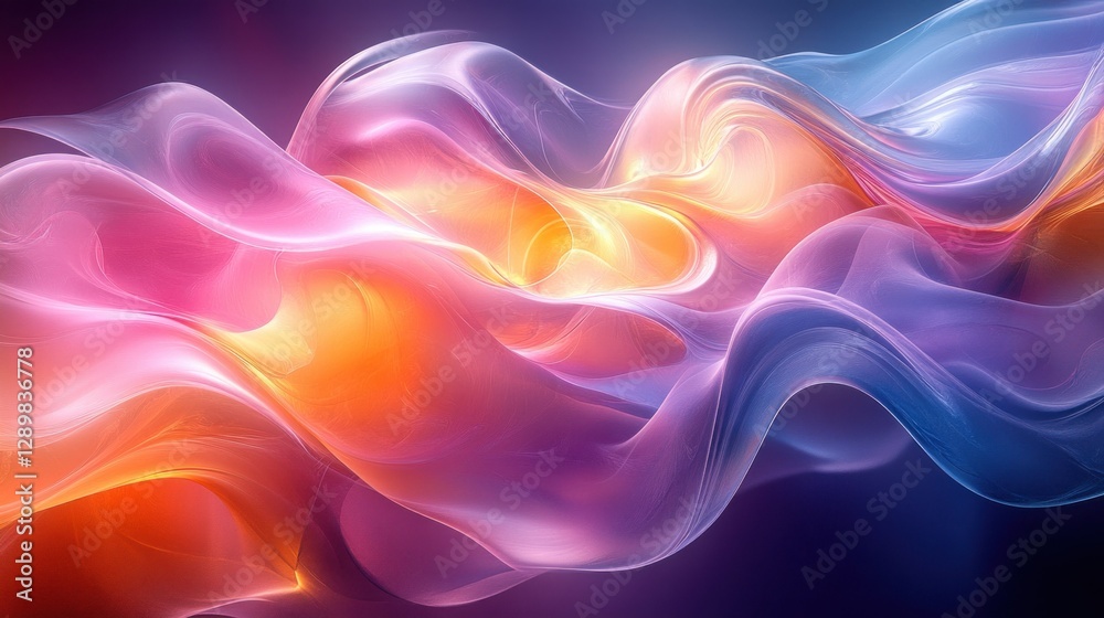 Obraz premium Vibrant Abstract Fluid Motion Background with Purple Blue Yellow Swirls for Creative Design