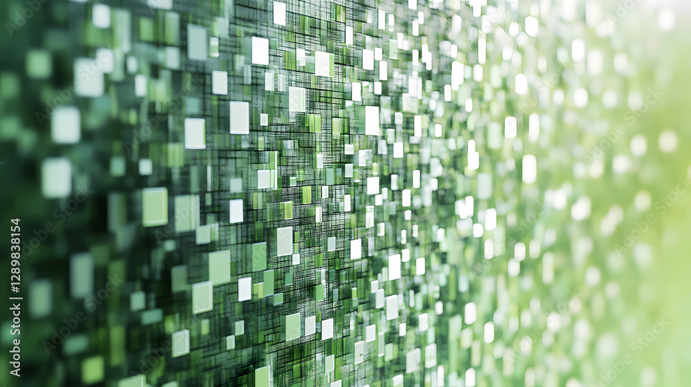 Abstract green cubes with depth and perspective Abstract green cubes with depth and perspective