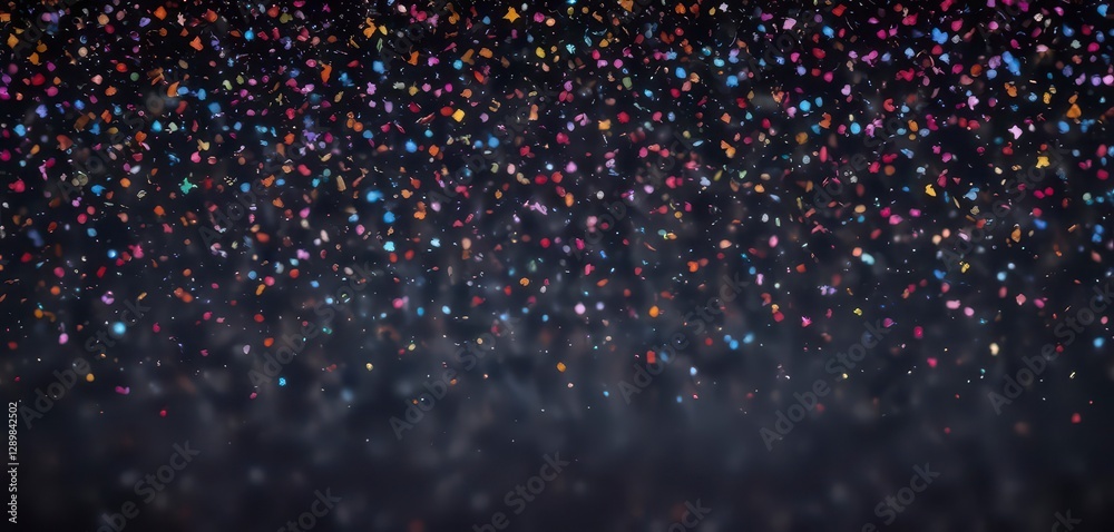 Twinkling constellation of colorful confetti stars,  sparkly,  magical