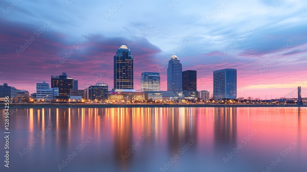 Obraz premium Louisville Skyline at Dawn: A Breathtaking Panorama