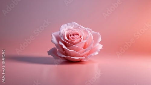 Delicate Pink Rose on a Soft Pastel Background