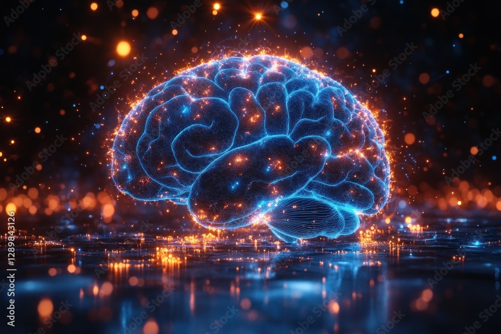 Intricate Human Brain Neural Pathways Close-Up 3D Rendering Illustration with Ethereal Blue Lighting Anatomy Details Intricate Human Brain Neural Pathways Close-Up 3D Rendering Illustration with Ethereal Blue Lighting Anatomy Details