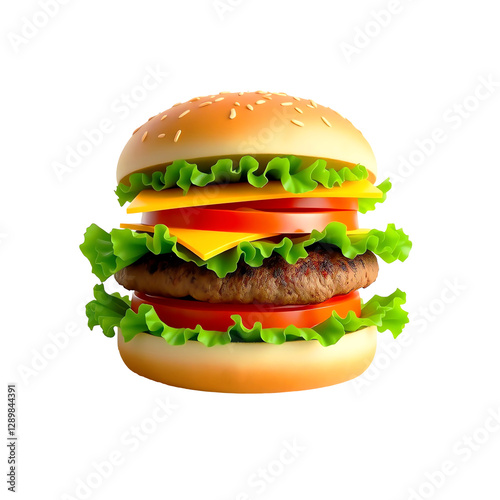 Double Cheeseburger with Fresh Vegetables