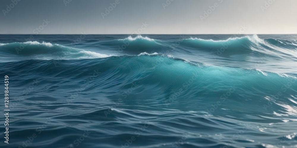 Fototapeta premium wavy blue water texture with subtle gradient effect, nature, green