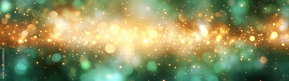 Abstract Background with Soft Green and Golden Bokeh Lights for Christmas and Holiday Celebrations Abstract Background with Soft Green and Golden Bokeh Lights for Christmas and Holiday Celebrations