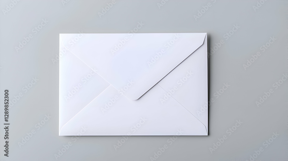 White Envelope on Grey Background White Envelope on Grey Background