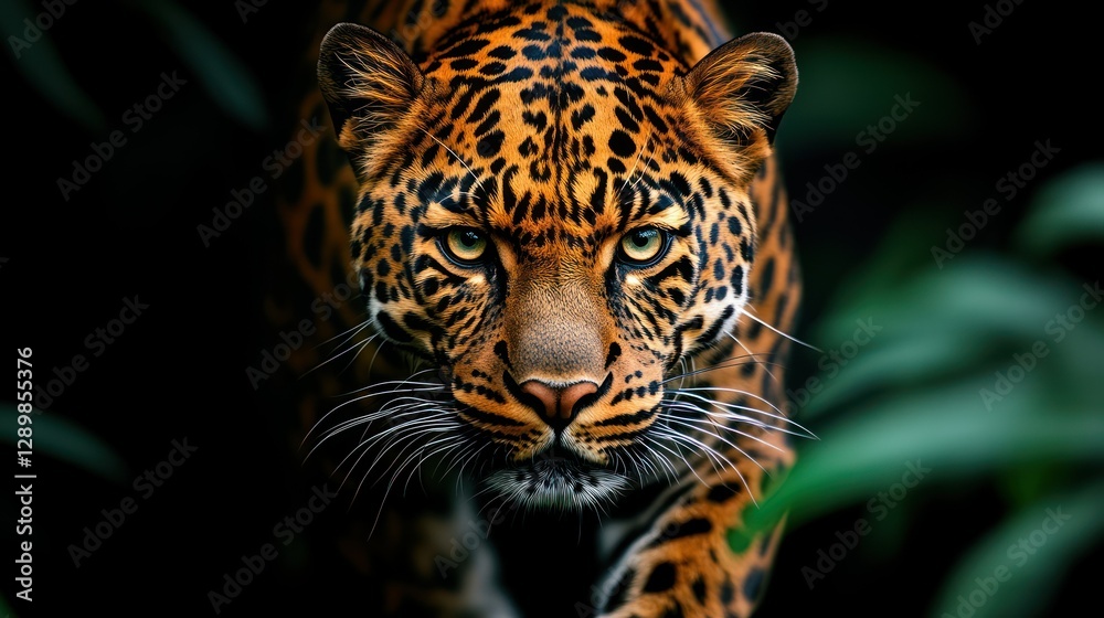 Naklejka premium Majestic Jaguar: A Close Encounter with Nature's Apex Predator