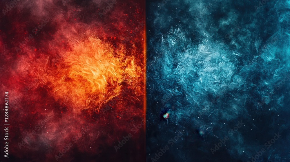 Fototapeta premium Dramatic and chaotic fiery swirling atmosphere of intense flames smoldering embers and turbulent smoke Powerful environmental natural energy force and crisis conceptual background texture