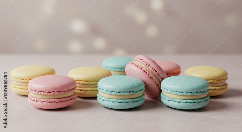 Obraz premium Pastel Macarons Delight: A Sweet Treat Photography