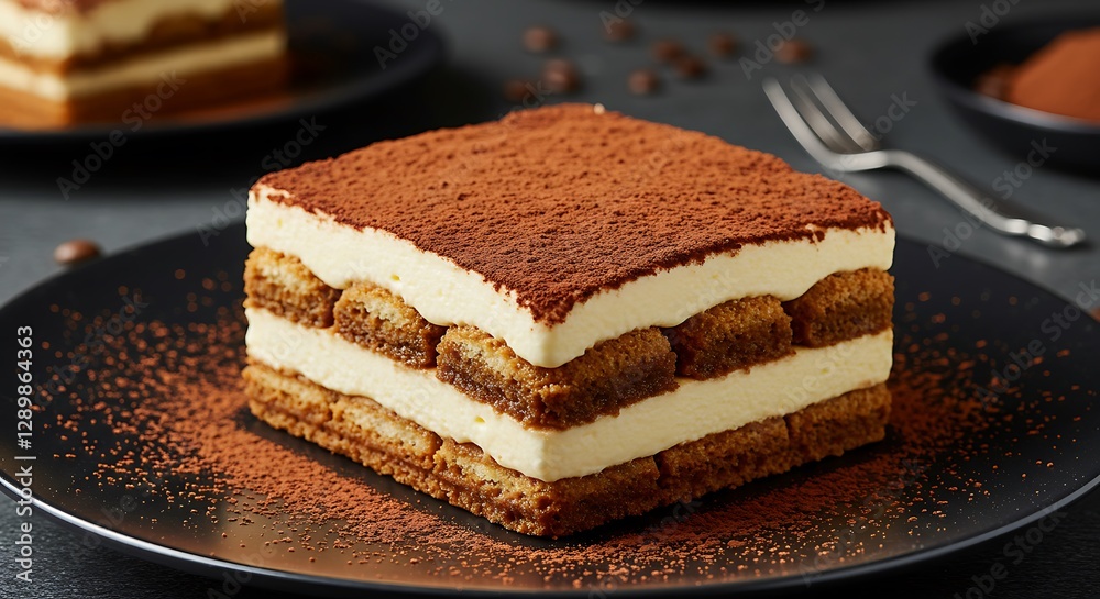 Vibrant tiramisu closeup - Indulgent treat temptation - Culinary blog,food photography Vibrant tiramisu closeup - Indulgent treat temptation - Culinary blog,food photography