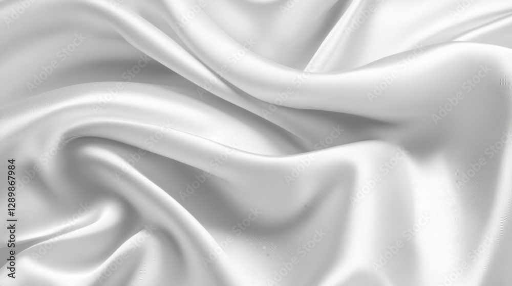 Obraz premium Elegant Draped White Silk Fabric Texture