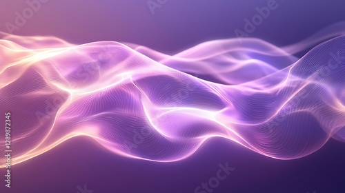 A soft purple gradient background with a central glowing effect, providing an enchanting atmosphere.