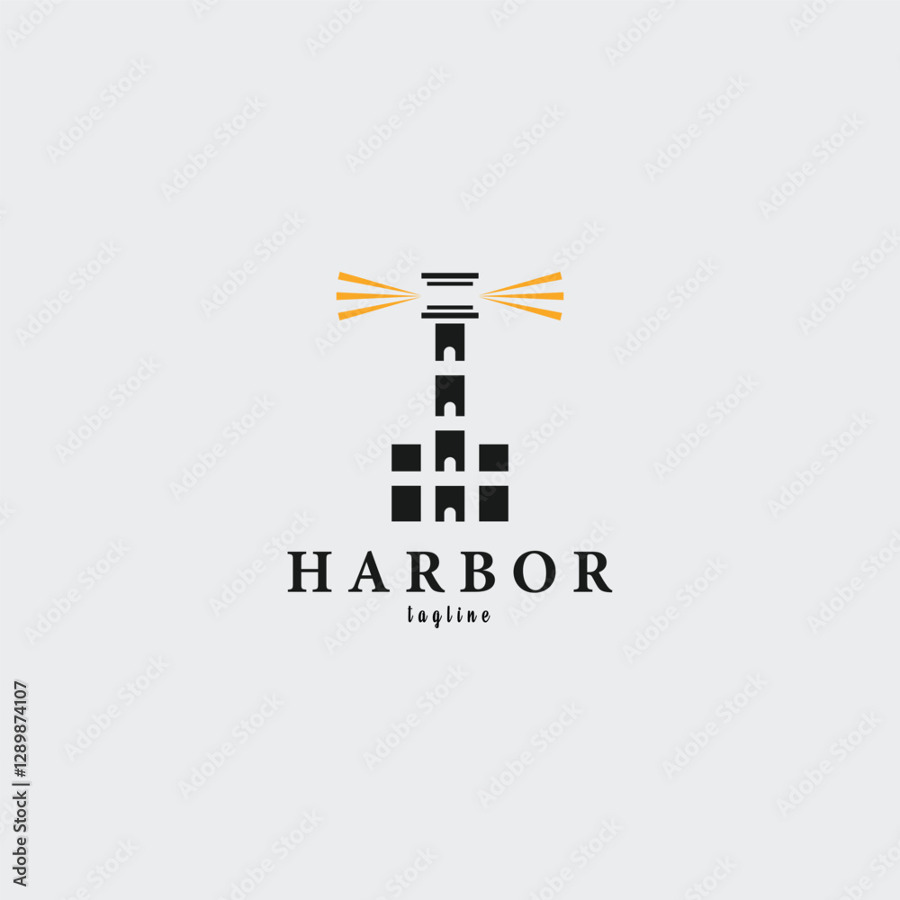 lighthouse logo vector illustration design