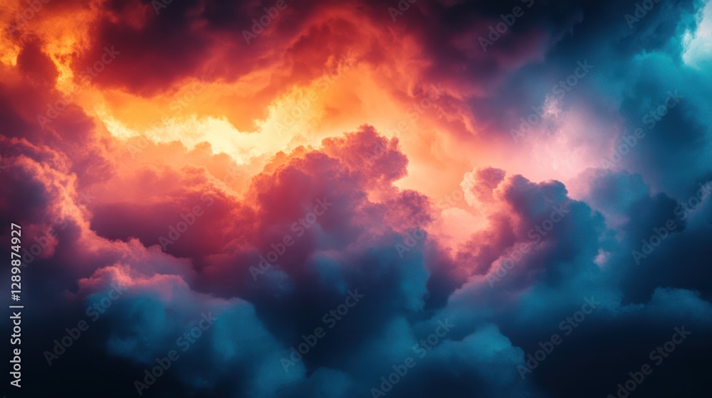Fiery sunset storm cloudscape, dramatic sky, background texture Fiery sunset storm cloudscape, dramatic sky, background texture