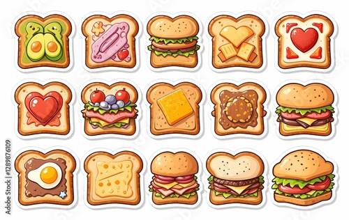 Toast stickers, bread, food background image