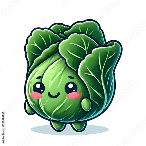 illustration of a cartoon cabbage