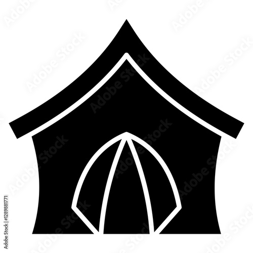 Camping Tent  Icon Element For Design