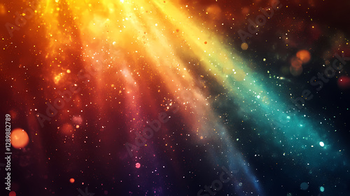 Colorful lights in starry space