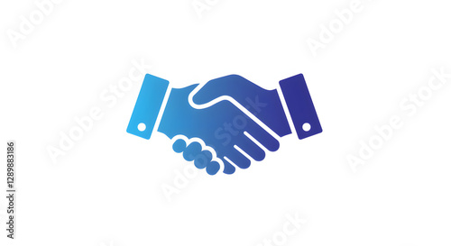 Blue Gradient Handshake Icon Symbolizing Partnership and Agreement Deal