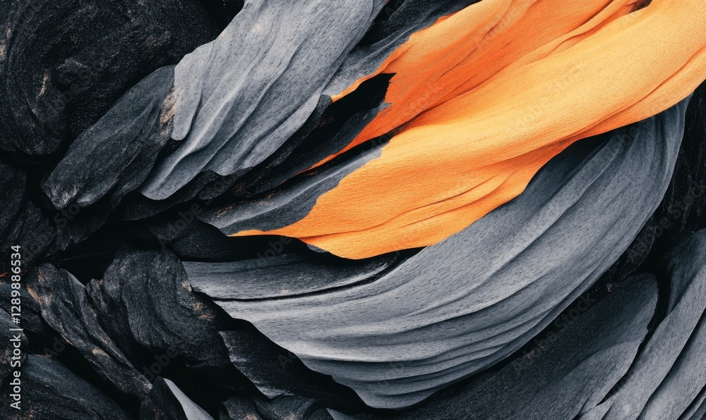 Obraz premium Abstract gray and orange swirling shapes background design element