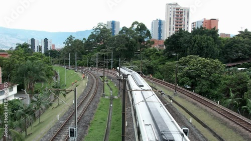 Medellín Metro Passing Through the City