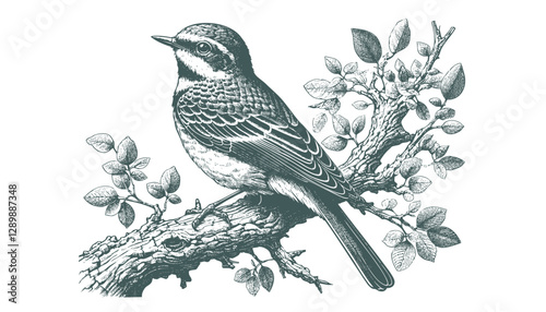 Bird Engraving: A Vector Illustration