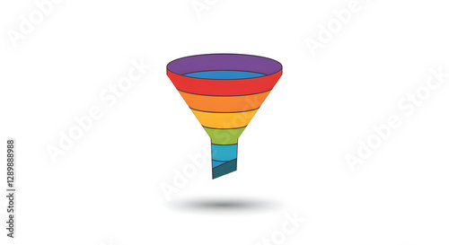 Colorful Sales Funnel Illustration for Marketing and Conversion Optimization Concept