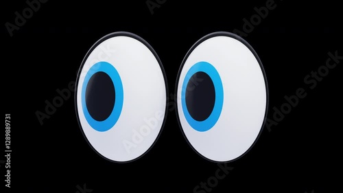 3D Animation of Funny Side-Eye Emoji Expression | Alpha Channel
