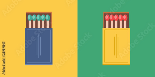 Matchbox vector flat illustration design