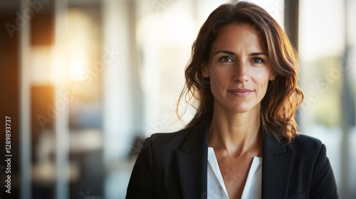 Confident businesswoman in blazer, embodying professionalism and leadership.
