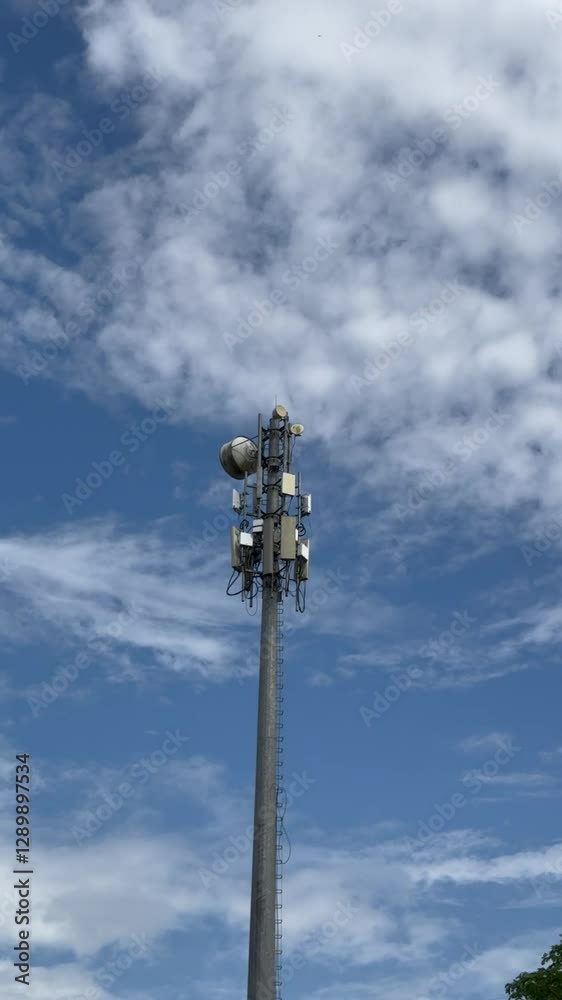 High pole and line cable telecommunication transmission for signal 5G 4G and internet High pole and line cable telecommunication transmission for signal 5G 4G and internet