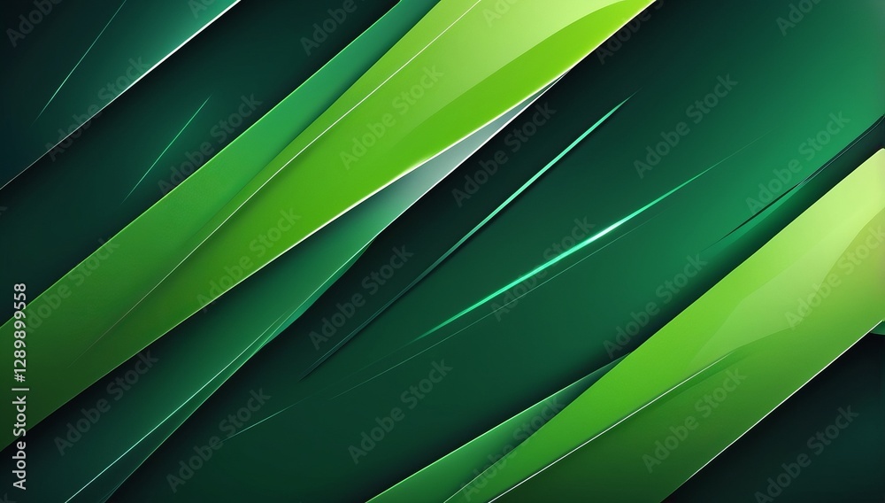 Obraz premium Abstract green geometric background with diagonal lines