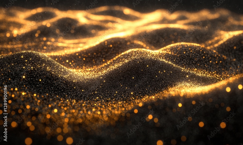 Golden particle waves abstract background animation Golden particle waves abstract background animation